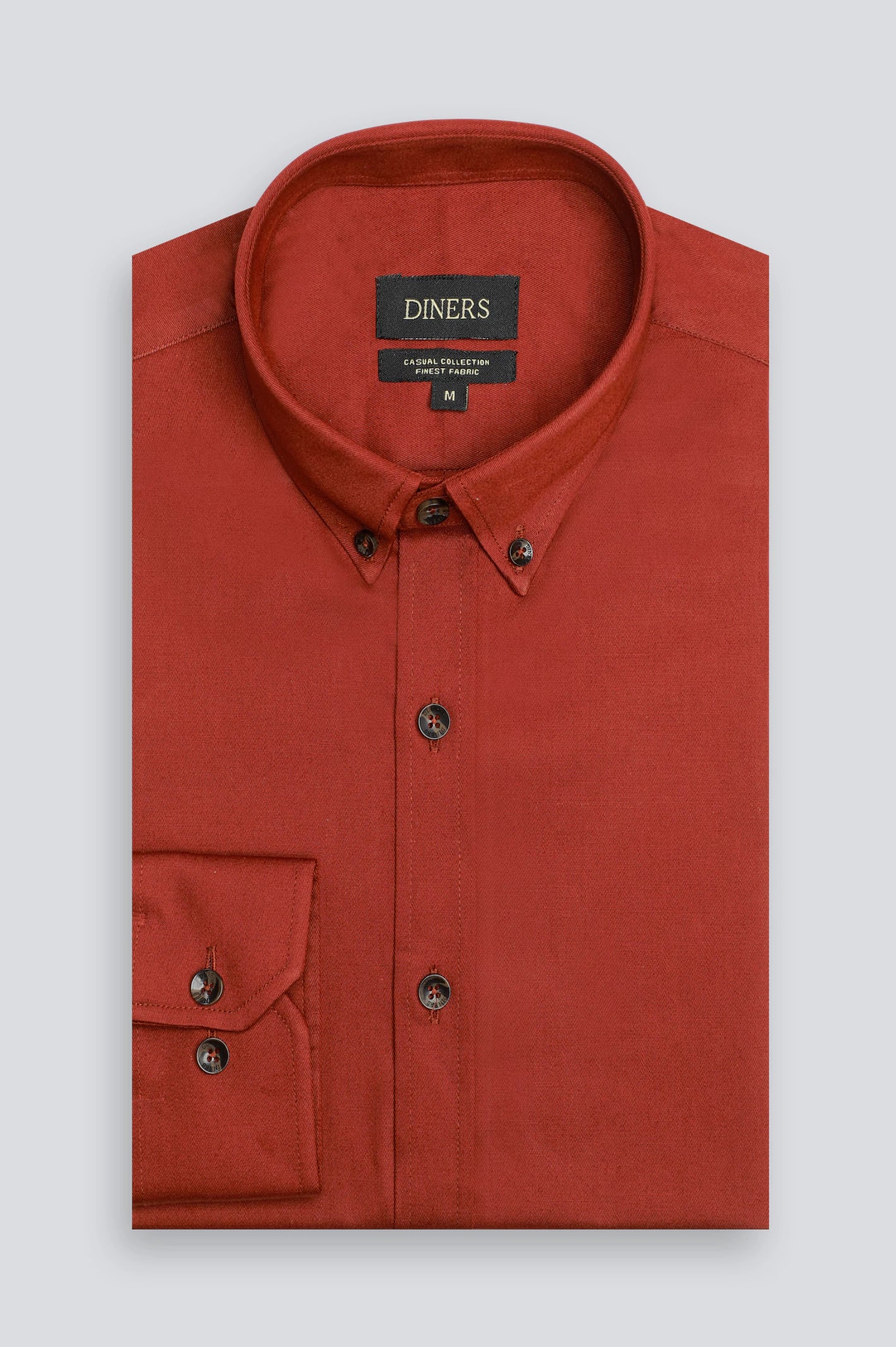 Rust Plain Casual Shirt