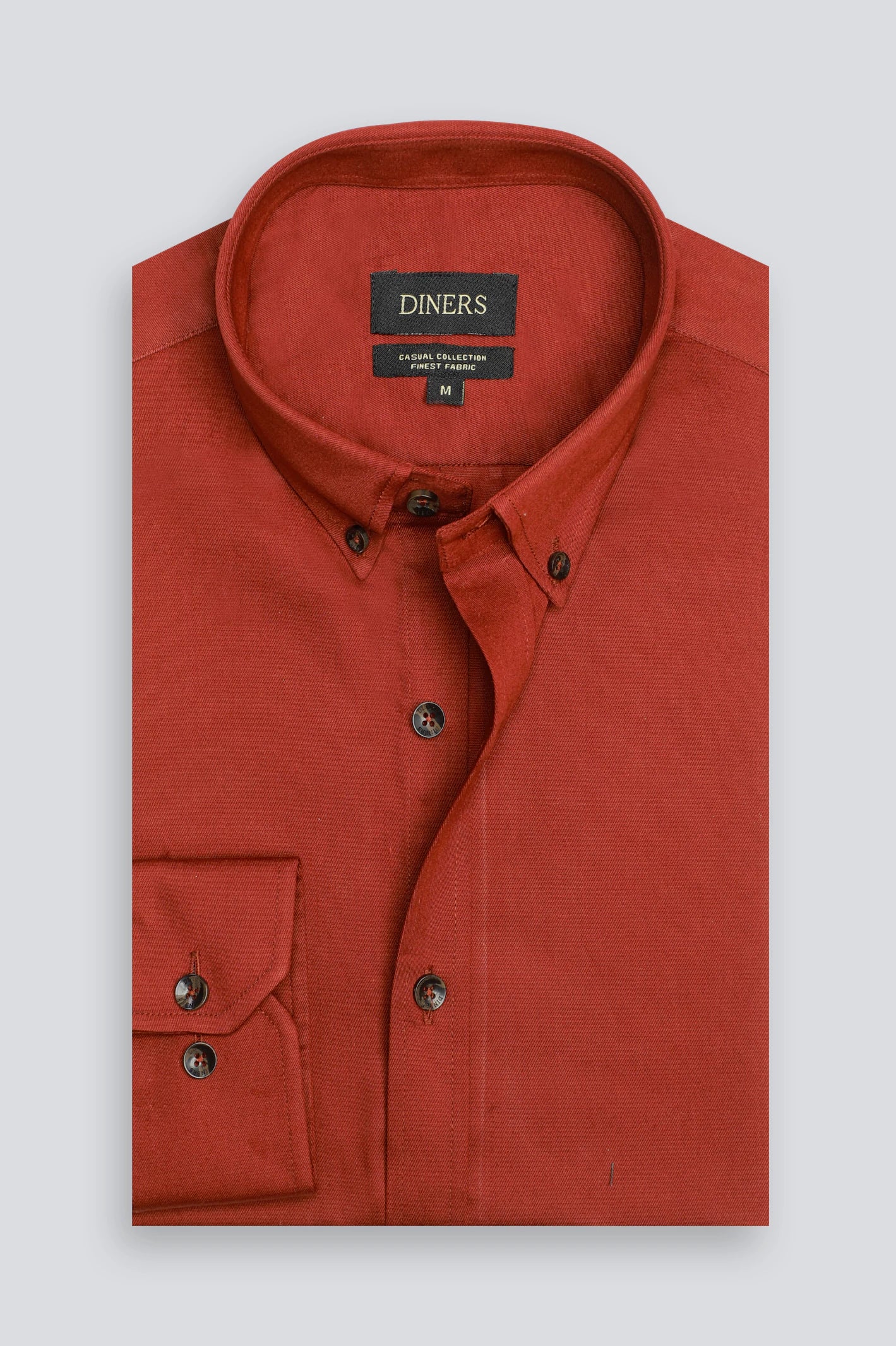 Rust Plain Casual Shirt - Image 4