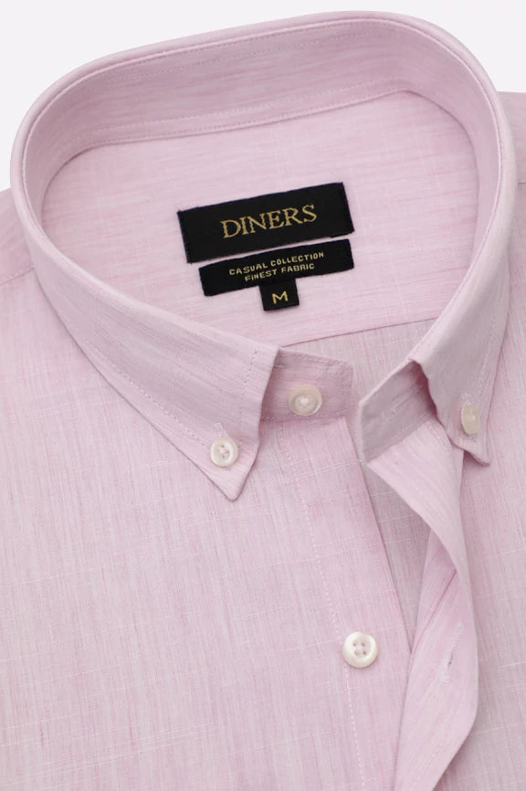 Pink Self Textured Casual Shirt - Image 2