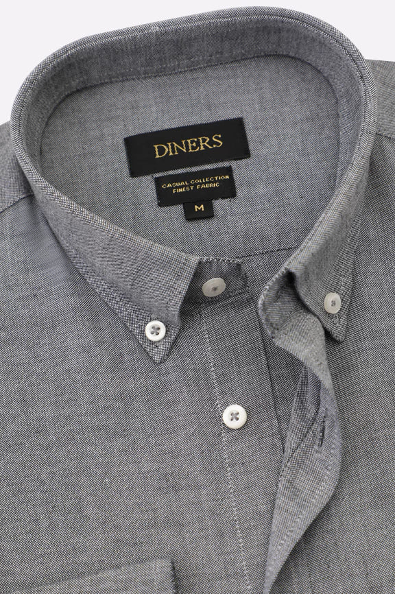 Grey Self Textured Casual Shirt - Image 2