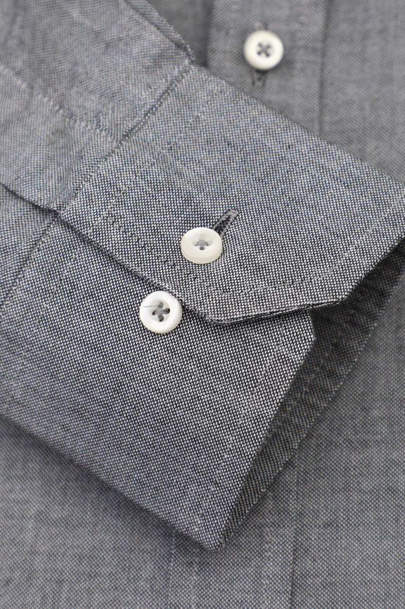 Grey Self Textured Casual Shirt - Image 3