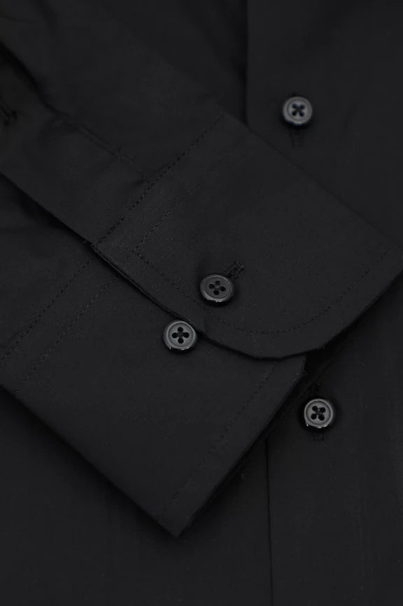 Black Plain Casual Shirt - Image 3