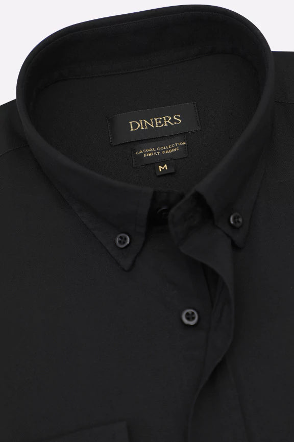 Black Self Textured Casual Shirt - Image 2