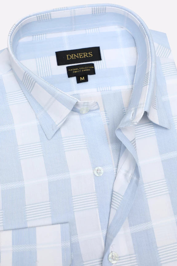 Blue Checkered Casual Shirt - Image 2