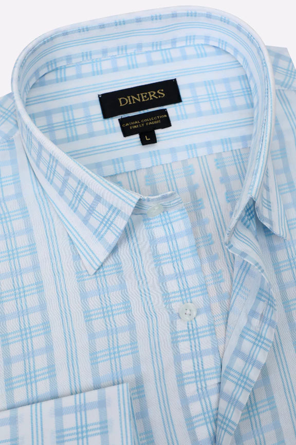 Blue Check Casual Shirt - Image 2