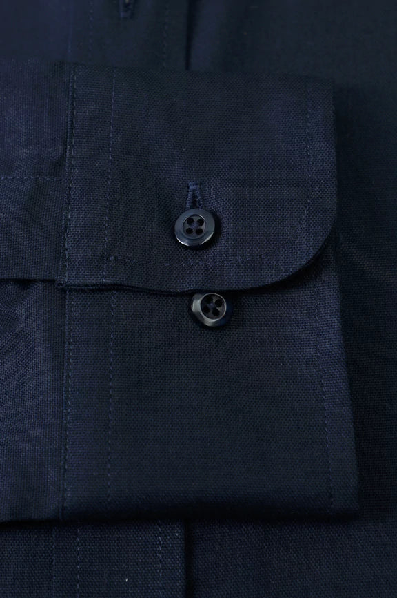 Navy Blue Self Textured Casual Shirt - Image 3