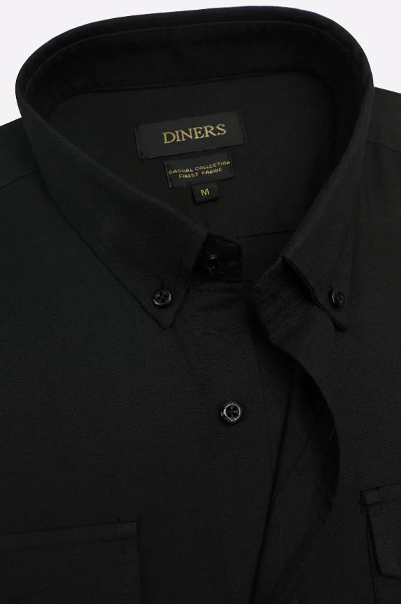 Black Self Textured Casual Shirt - Image 2