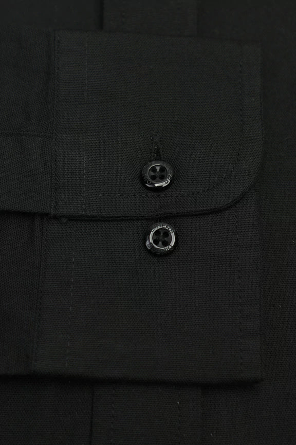 Black Self Textured Casual Shirt - Image 3