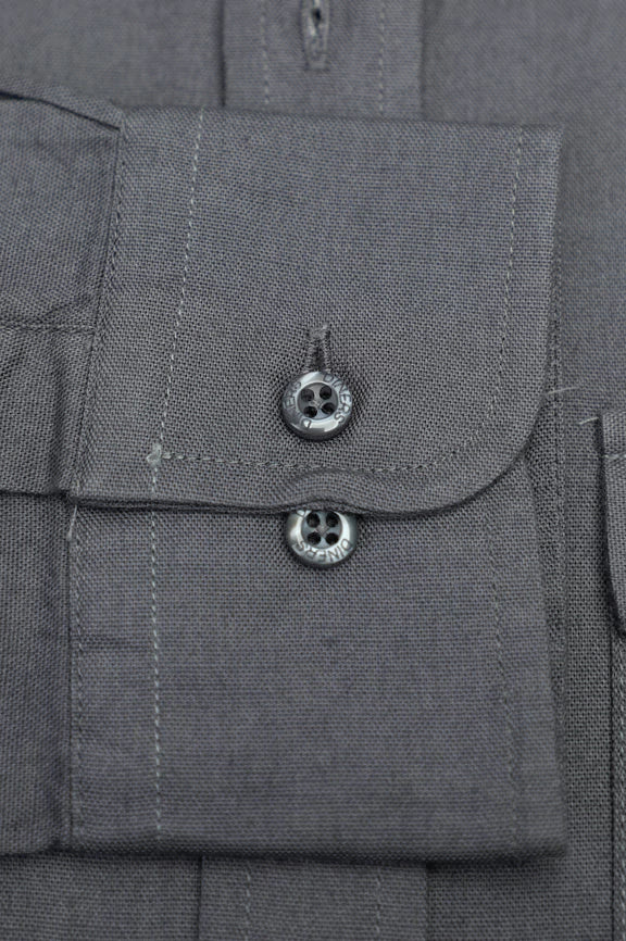 Dark Grey Self Textured Casual Shirt - Image 3