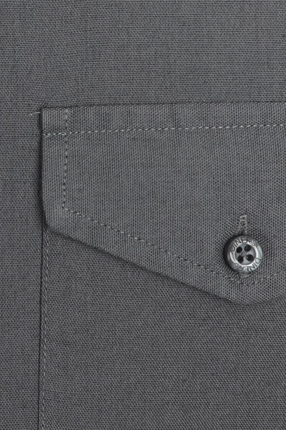 Dark Grey Self Textured Casual Shirt - Image 4