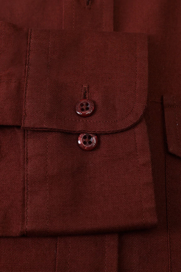 Rust Plain Textured Casual Shirt - Image 3