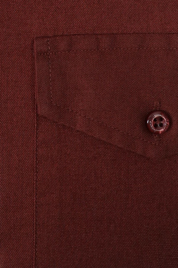 Rust Plain Textured Casual Shirt - Image 4