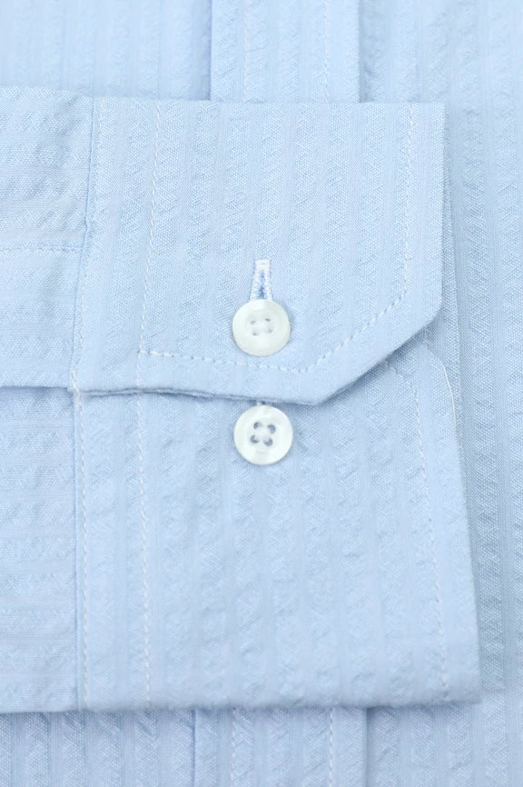Blue Self Stripes Casual Shirt - Image 3