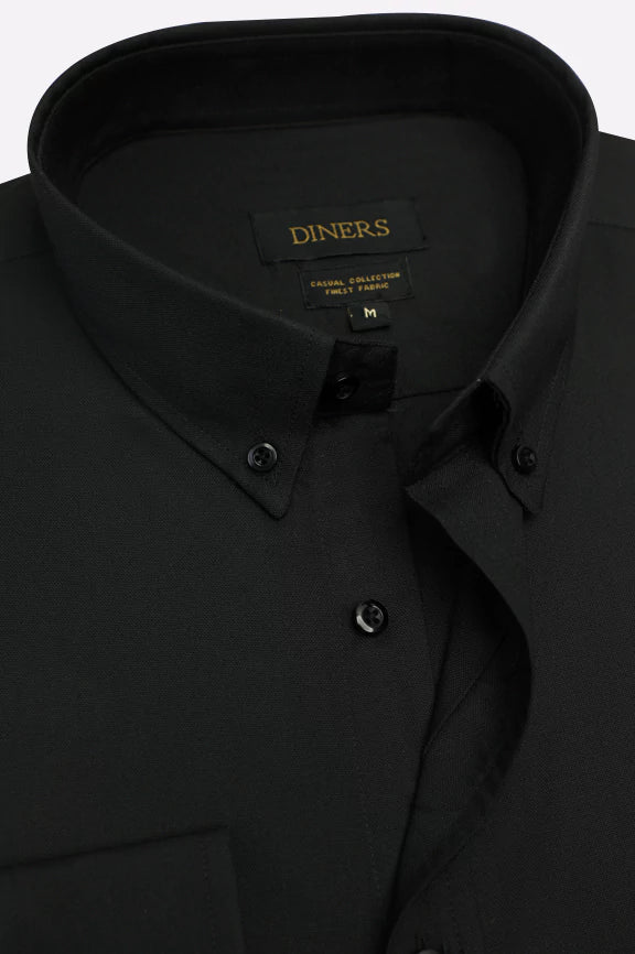 Black Self Textured Casual Shirt - Image 2
