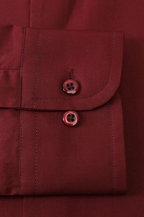 Maroon Plain Textured Casual Shirt - Image 3
