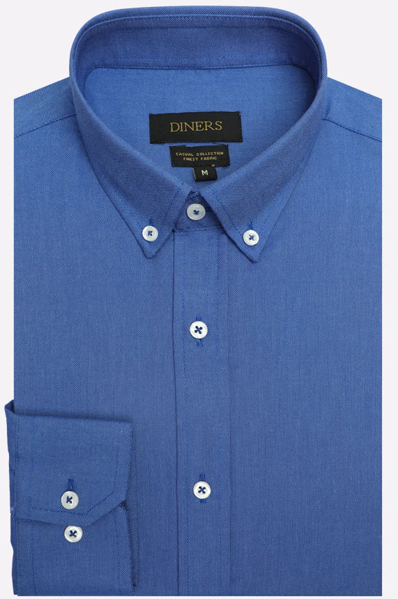 Blue Plain Casual Shirt