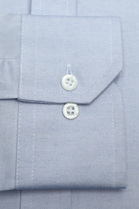 Sky Blue Plain Casual Shirt - Image 4