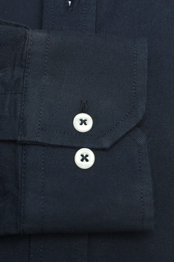 Navy Blue Plain Casual Shirt - Image 4