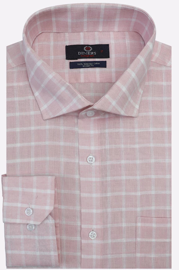 Light Pink Check Formal Autograph Shirt