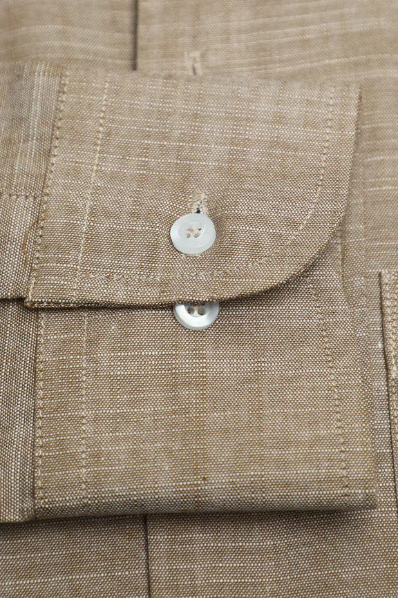 Brown Formal Autograph Linen Shirt - Image 3