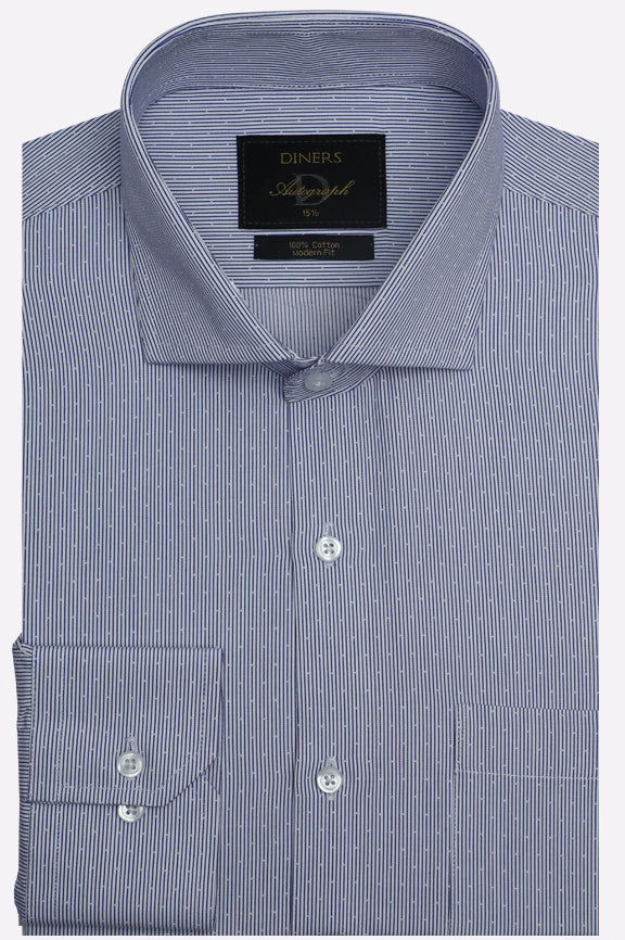 Blue Stripes Formal Autograph Shirt
