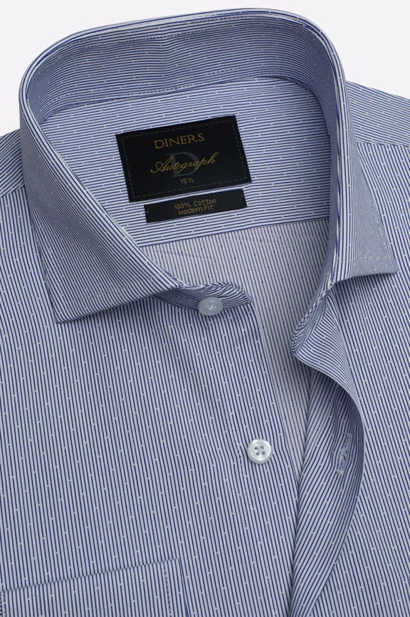 Blue Stripes Formal Autograph Shirt - Image 2