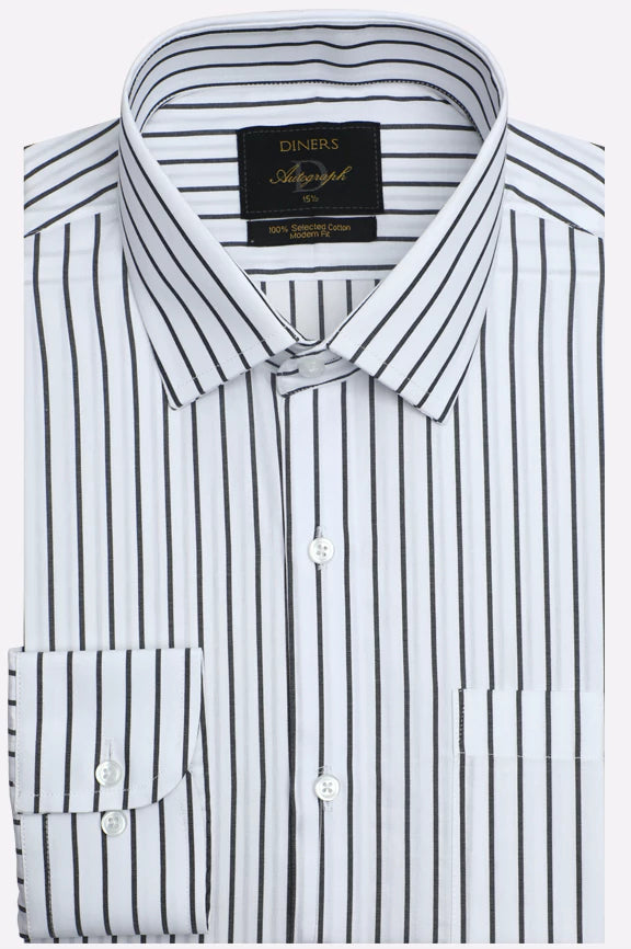 White Pinstripes Formal Autograph Shirt