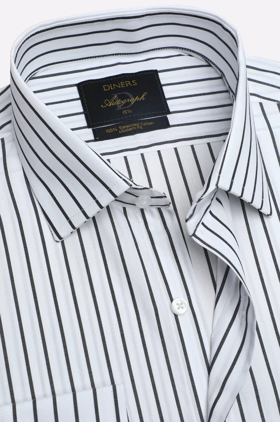 White Pinstripes Formal Autograph Shirt - Image 2