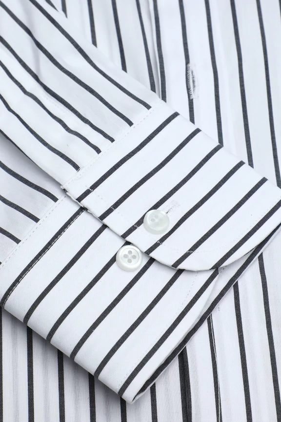 White Pinstripes Formal Autograph Shirt - Image 3