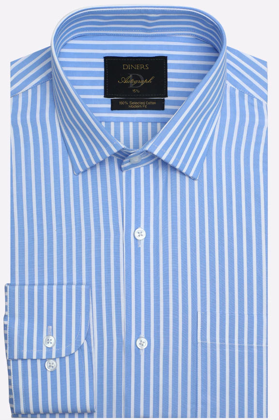 Blue Stripes Formal Autograph Shirt