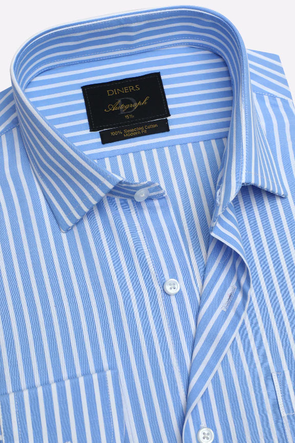 Blue Stripes Formal Autograph Shirt - Image 2
