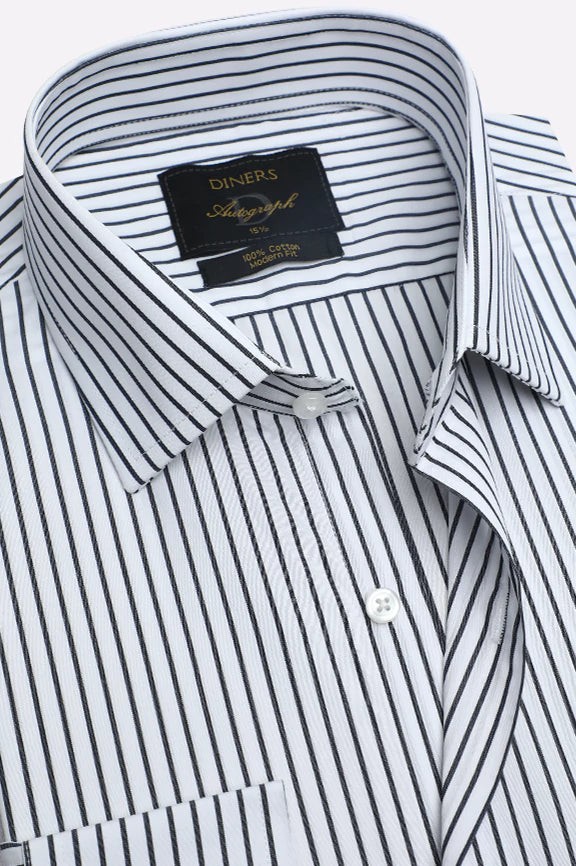 White Pinstripes Formal Autograph Shirt - Image 2