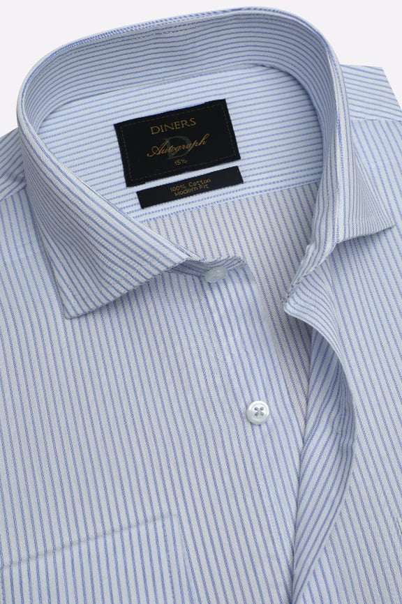 Blue Stripes Formal Autograph Shirt - Image 2