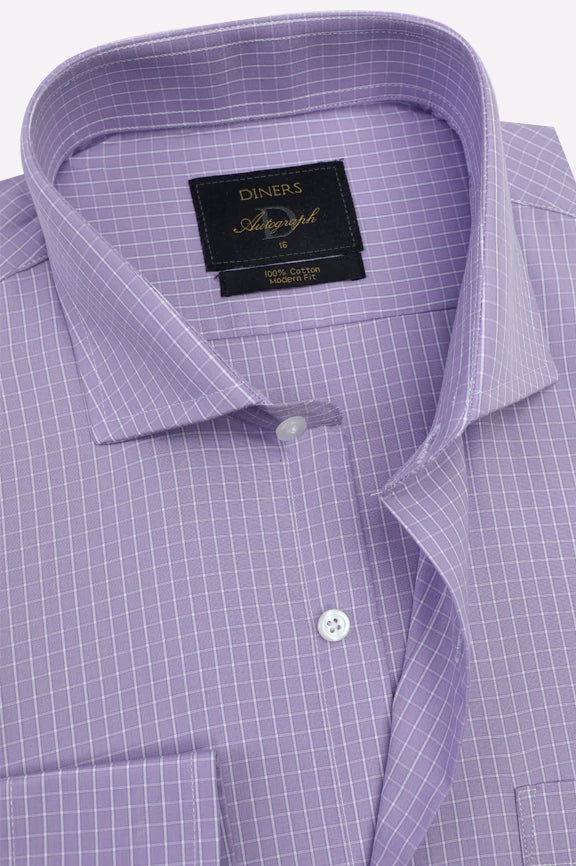 Purple Check Formal Autograph Shirt - Image 2