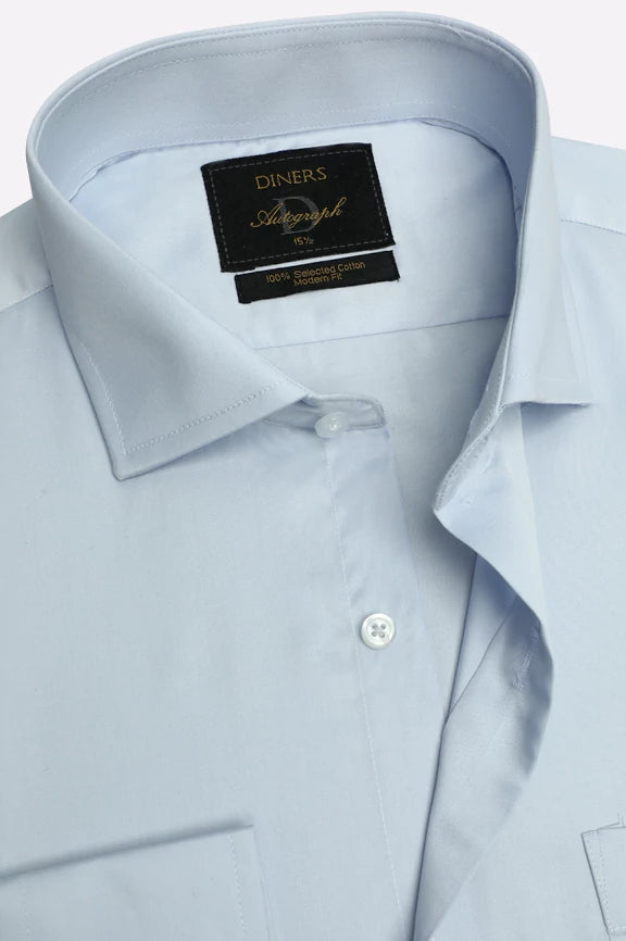 Sky Blue Self Formal Autograph Shirt - Image 2