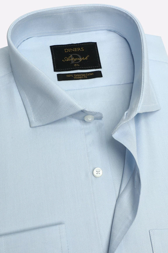 Sky Blue Self Formal Autograph Shirt - Image 2