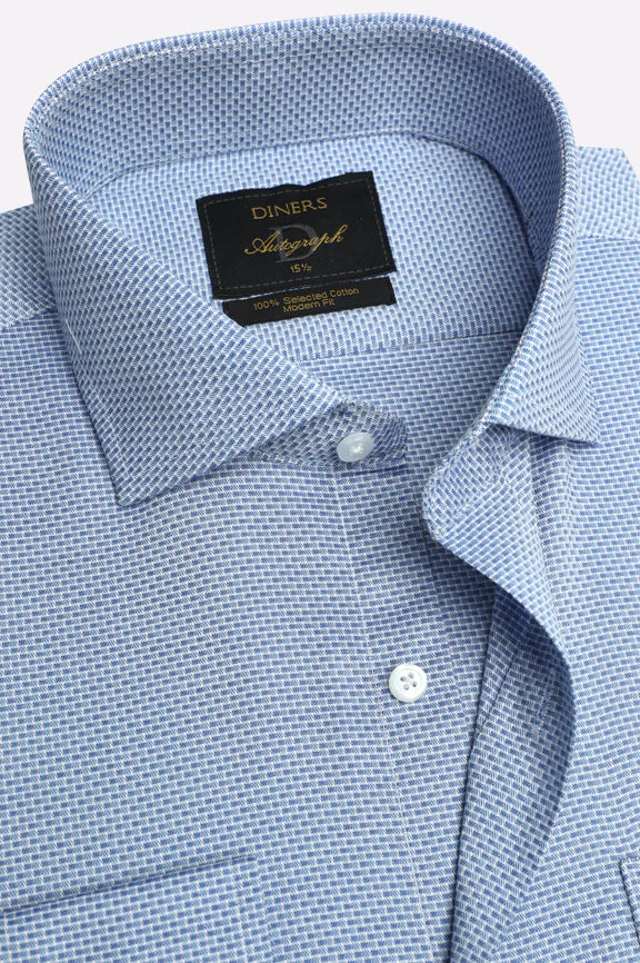 Blue Houndstooth Formal Autograph Shirt - Image 2