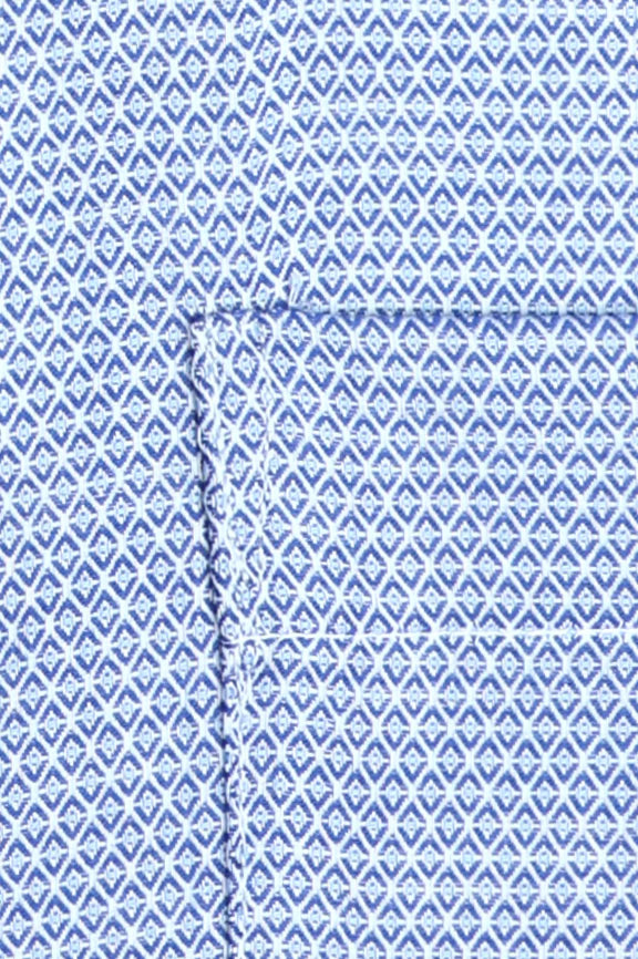 Blue Diamond Patterned Formal Autograph Shirt - Image 4