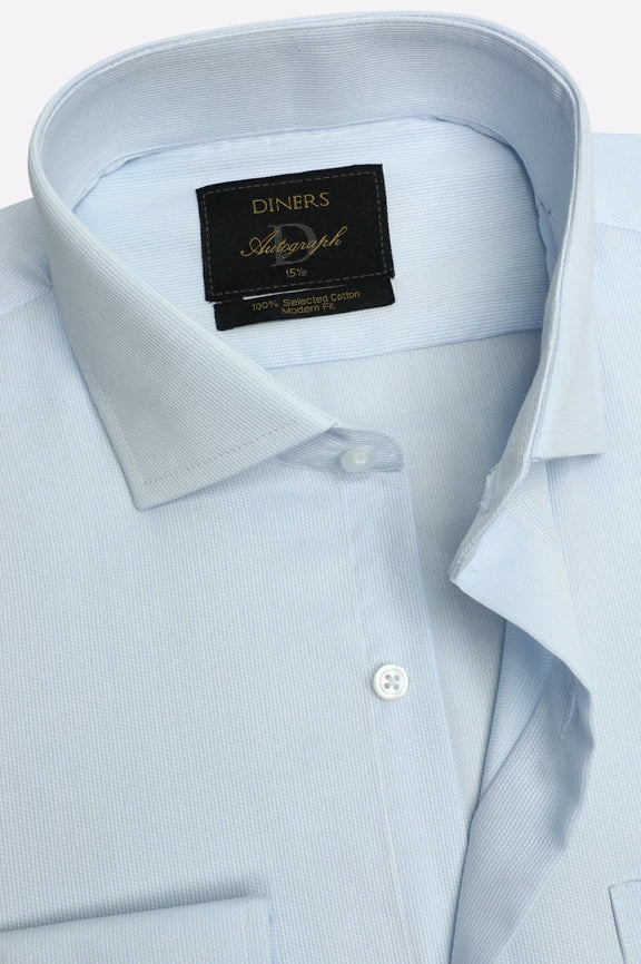 Sky Blue Self Formal Autograph Shirt - Image 2