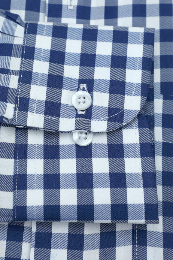 Blue Gingham Check Formal Autograph Shirt - Image 3