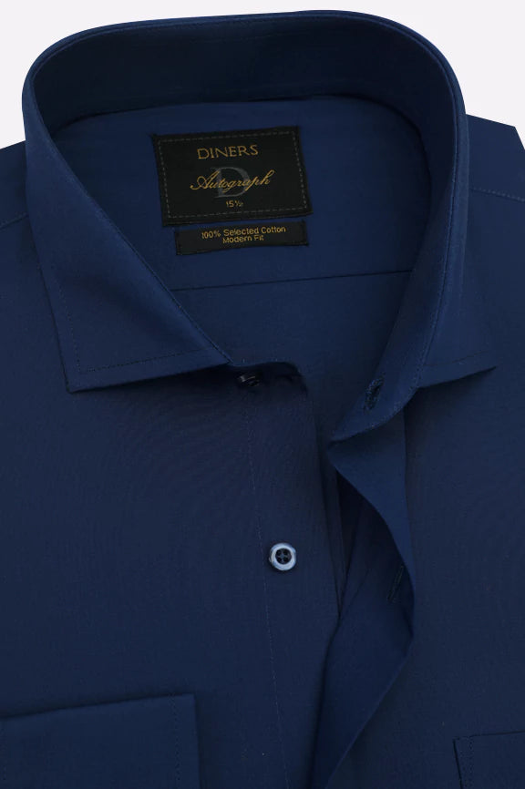 Blue Plain Formal Autograph Shirt - Image 2