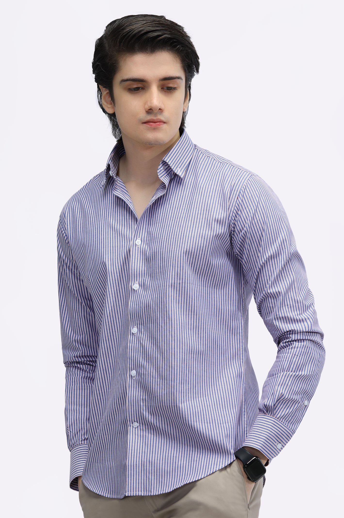 Multicolor Pencil Stripe Casual Milano Shirt - Image 3