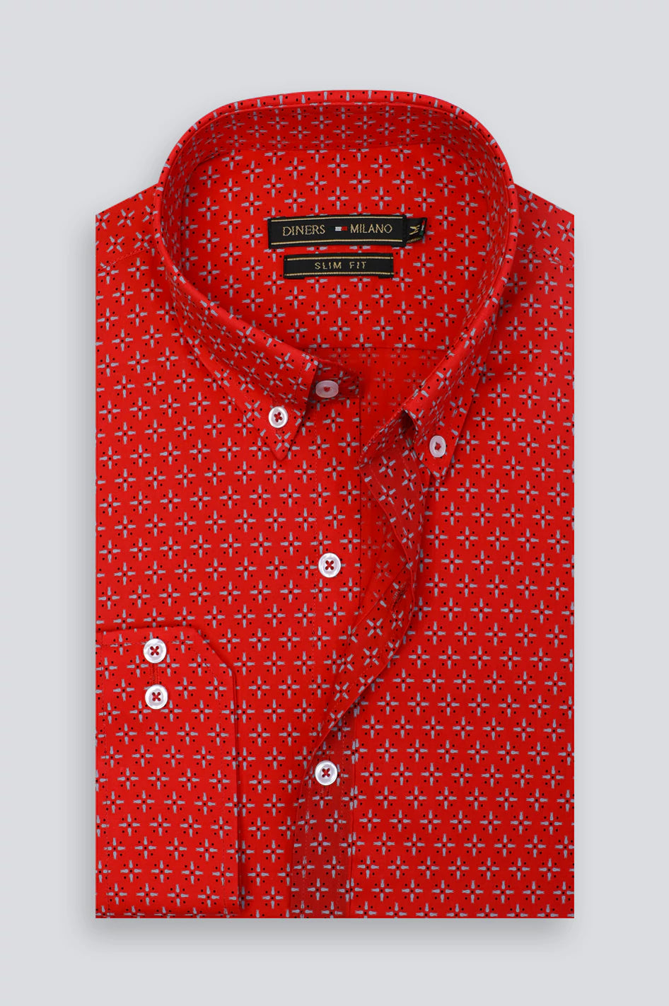 Red Dot Printed Casual Shirt - Image 4