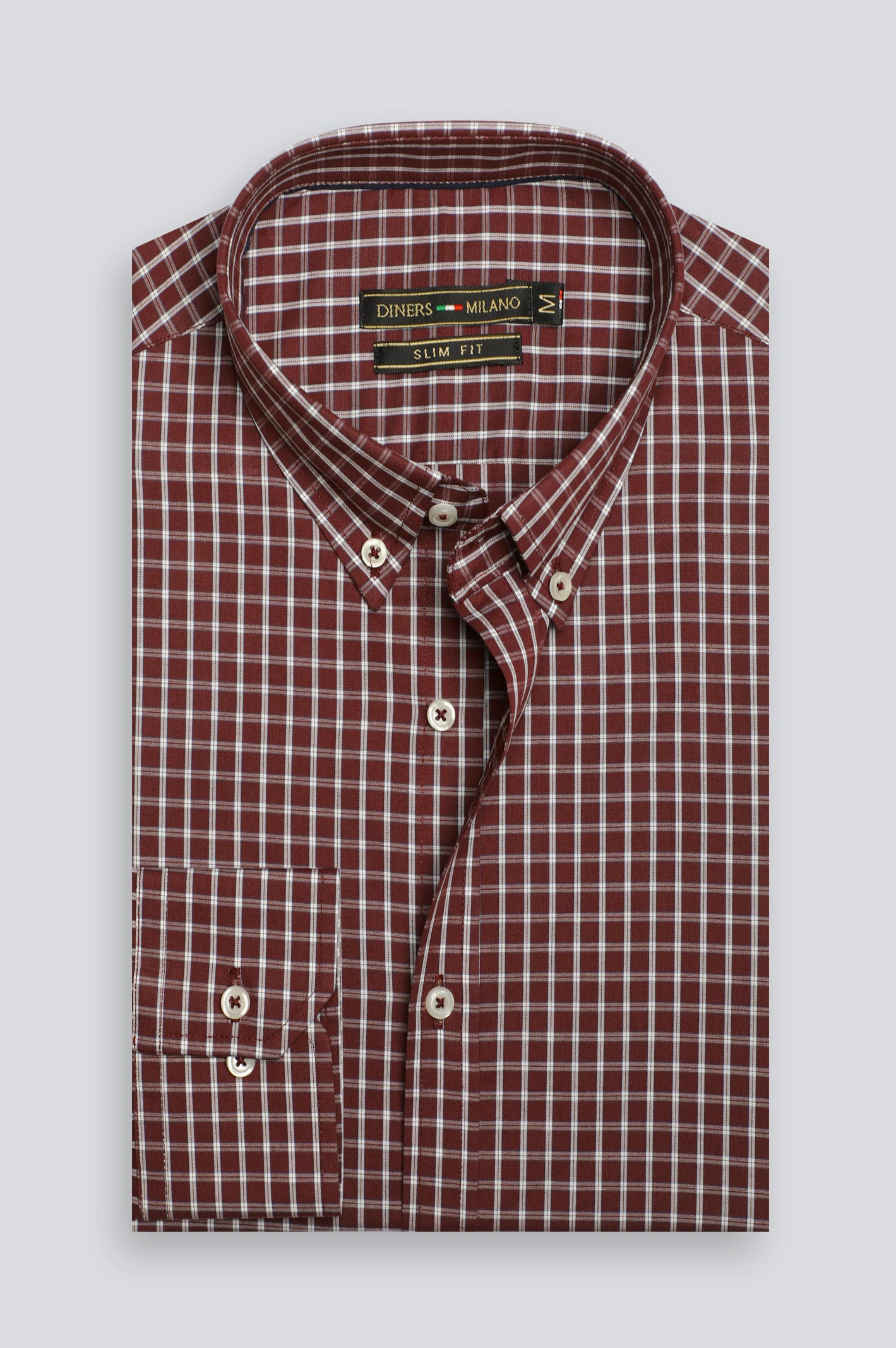 Maroon Check Casual Shirt - Image 4