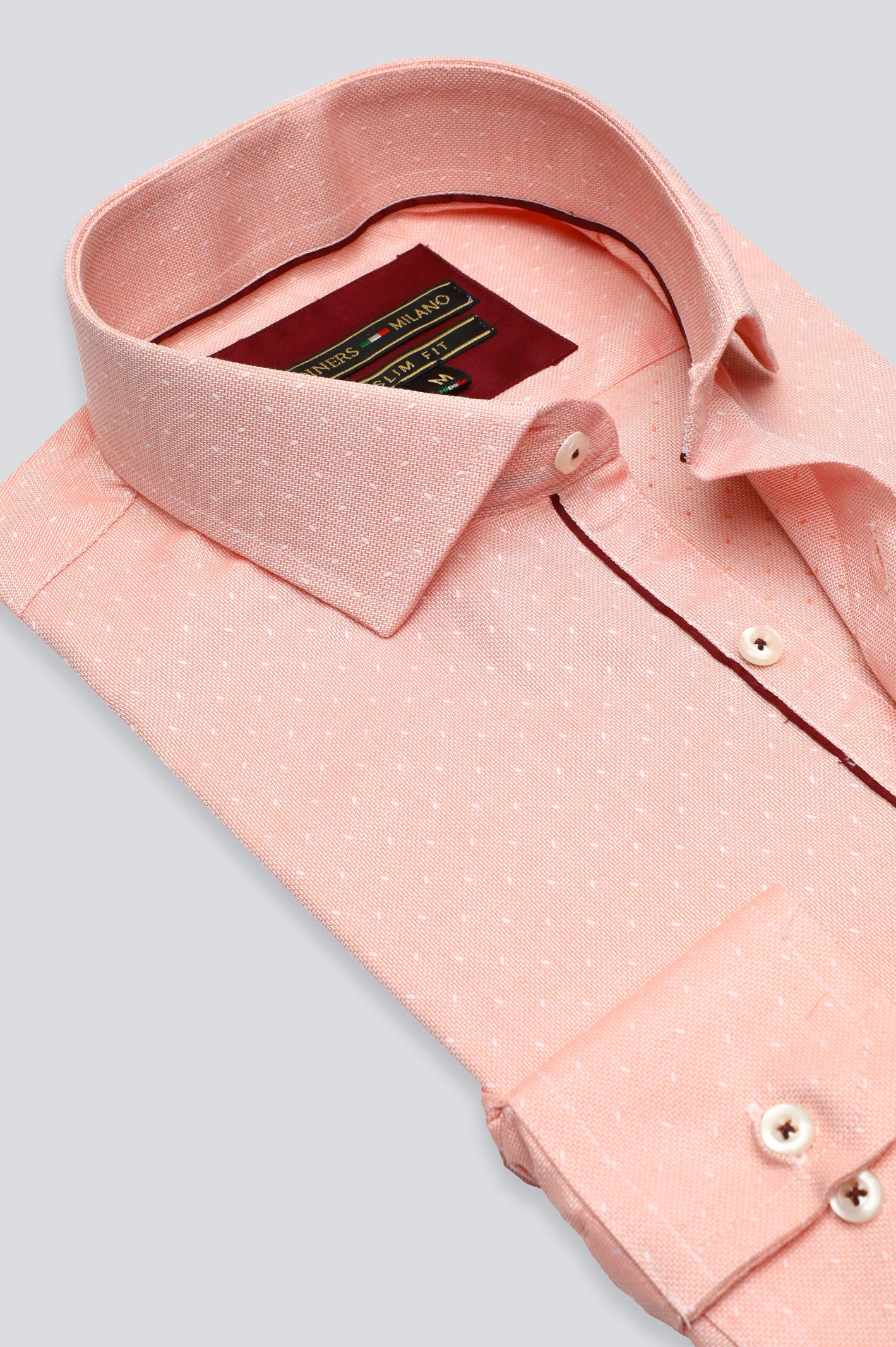 Peach Textured Casual Shirt - Image 2