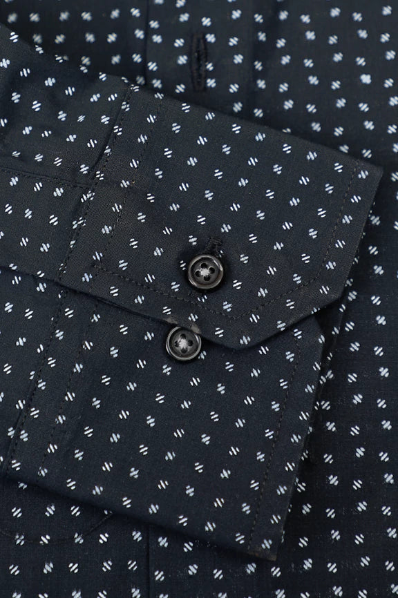 Black Print Pattern Casual Shirt - Image 3