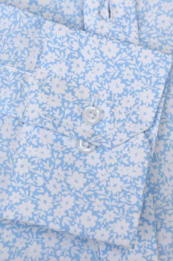 Blue Print Pattern Casual Shirt - Image 3