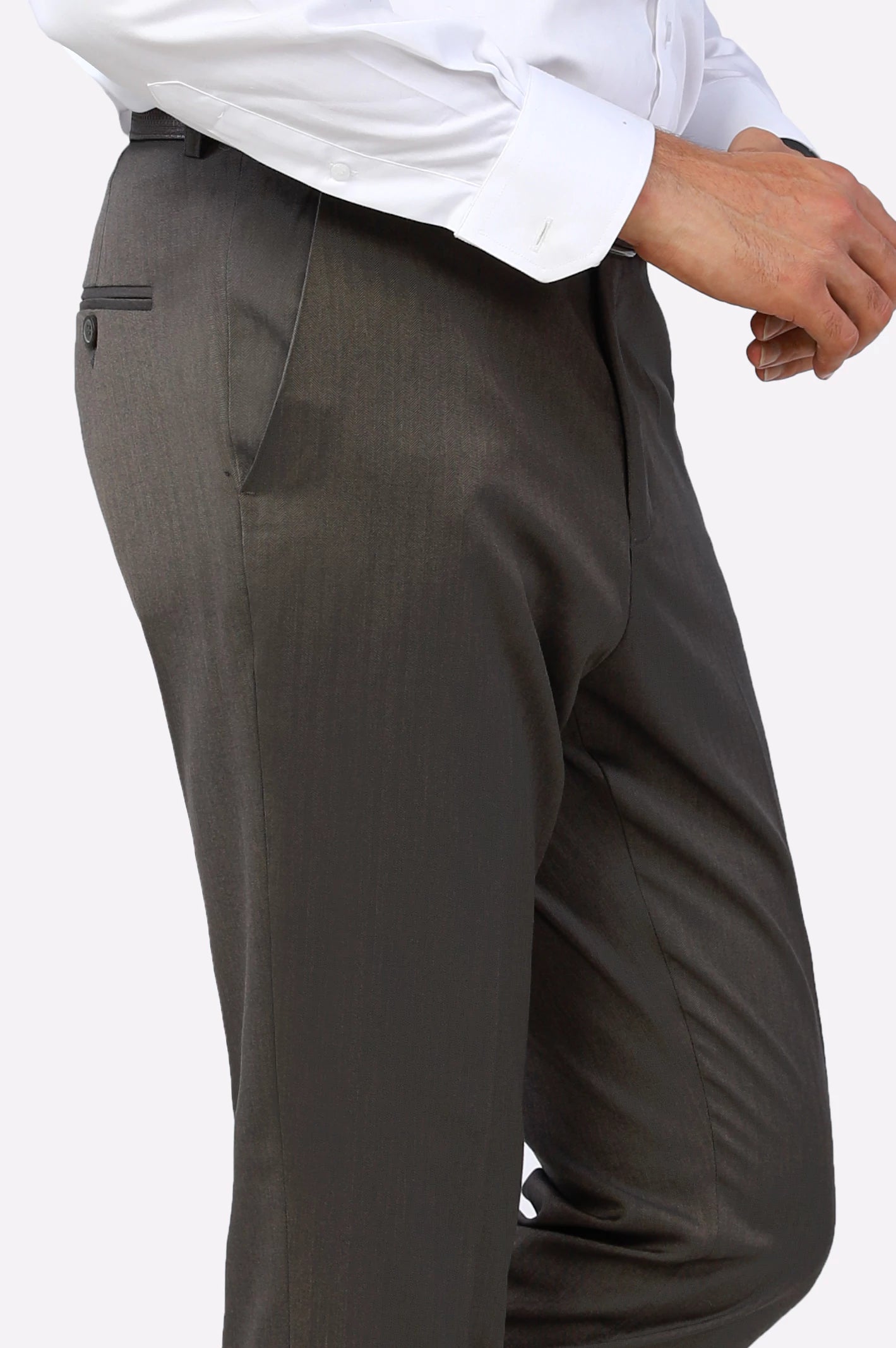 Brown Regular Fit Formal Trouser - Image 2