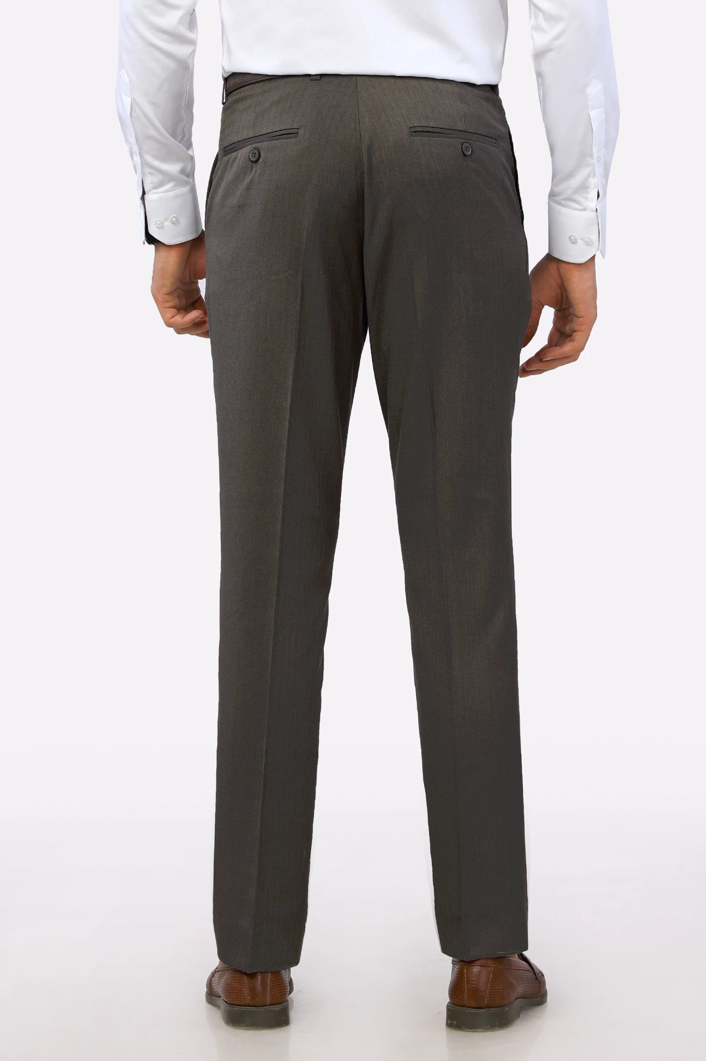 Brown Regular Fit Formal Trouser - Image 3