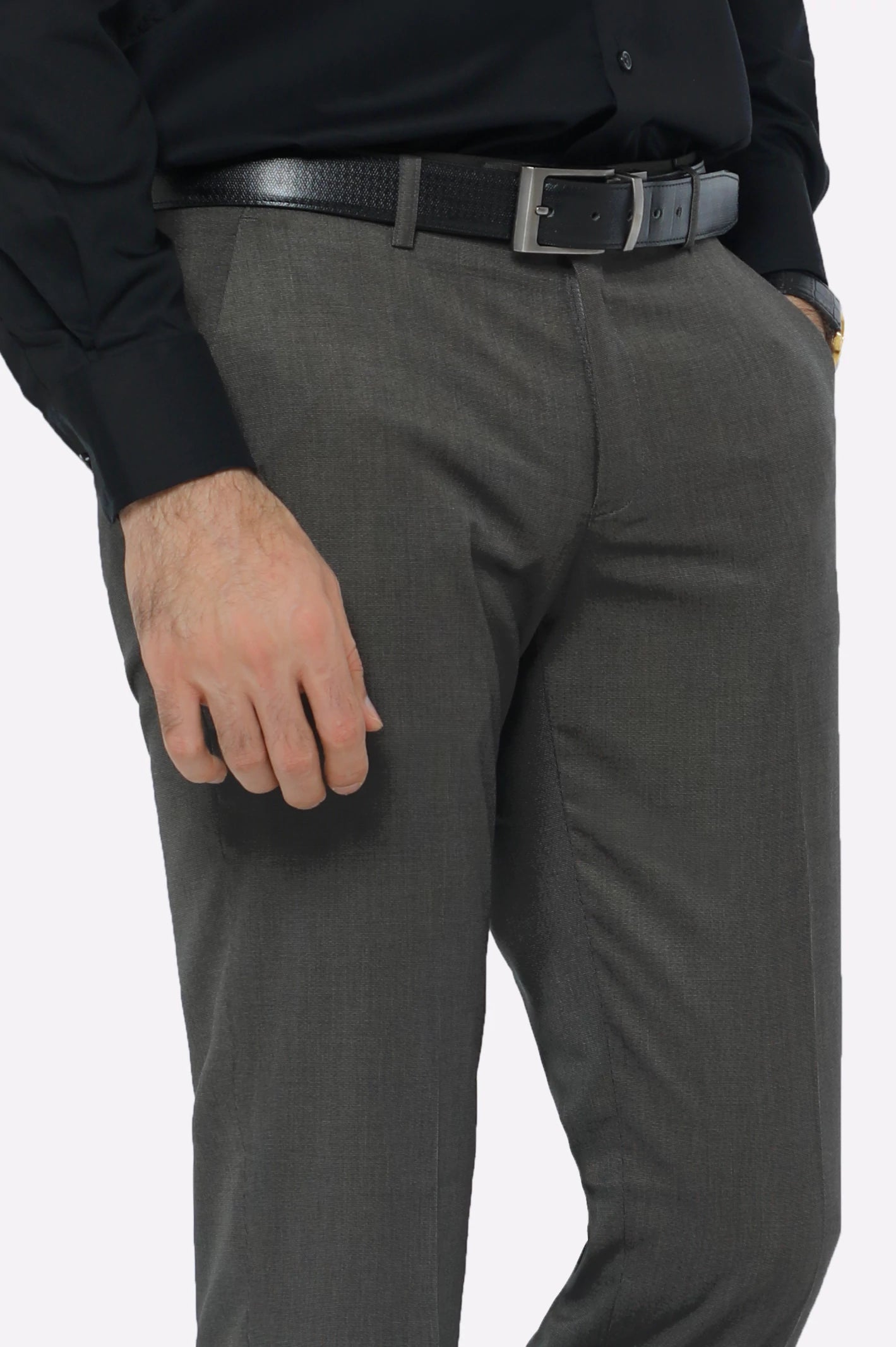 Dark Brown Smart Fit Formal Trouser - Image 2